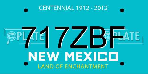 717ZBF New Mexico License Plate