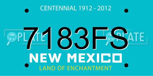 7183FS New Mexico License Plate
