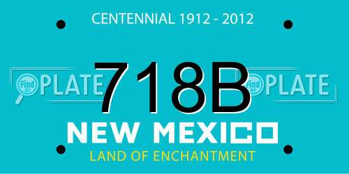 718B New Mexico License Plate