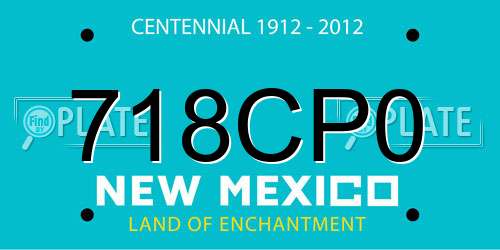 718CP0 New Mexico License Plate