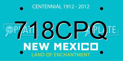 718CPQ New Mexico License Plate