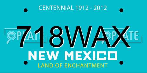 718WAX New Mexico License Plate