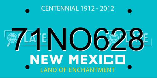 71NO628 New Mexico License Plate