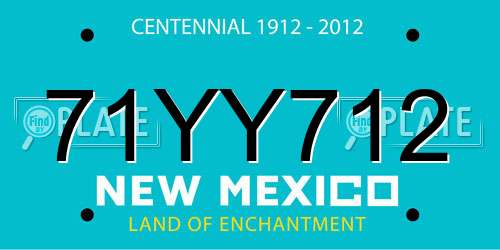 71YY712 New Mexico License Plate