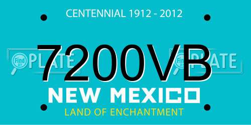 7200VB New Mexico License Plate