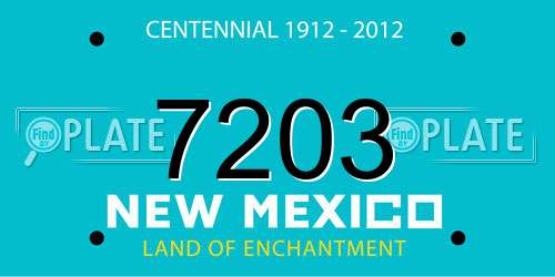 7203 New Mexico License Plate