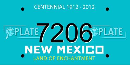 7206 New Mexico License Plate
