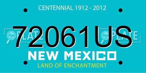 72061US New Mexico License Plate