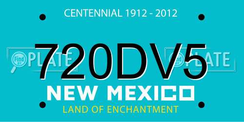 720DV5 New Mexico License Plate