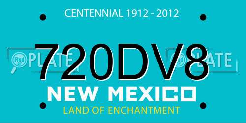 720DV8 New Mexico License Plate