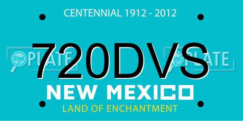 720DVS New Mexico License Plate