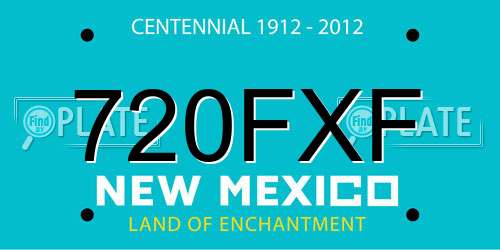 720FXF New Mexico License Plate