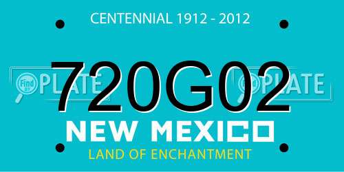 720G02 New Mexico License Plate