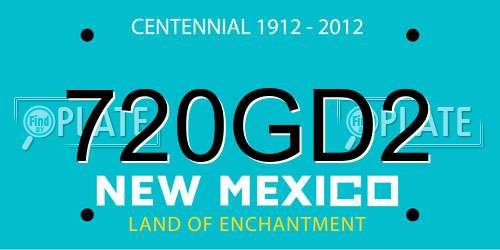 720GD2 New Mexico License Plate