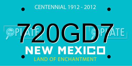 720GD7 New Mexico License Plate