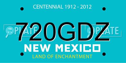 720GDZ New Mexico License Plate