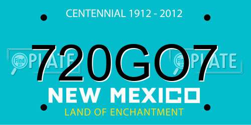 720GO7 New Mexico License Plate