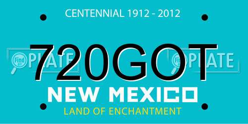 720GOT New Mexico License Plate