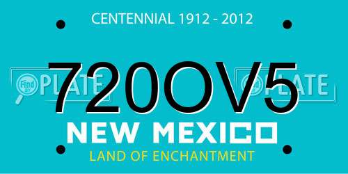 720OV5 New Mexico License Plate