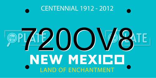 720OV8 New Mexico License Plate