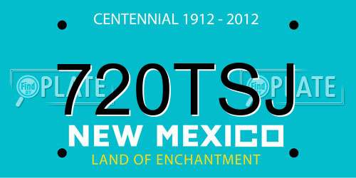 720TSJ New Mexico License Plate