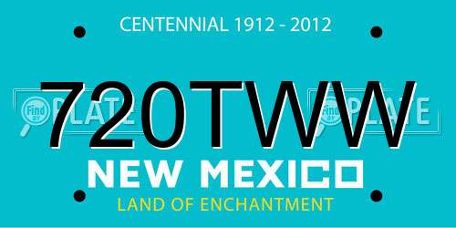 720TWW New Mexico License Plate