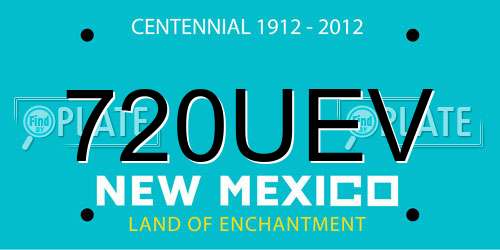 720UEV New Mexico License Plate