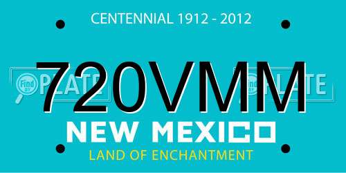 720VMM New Mexico License Plate