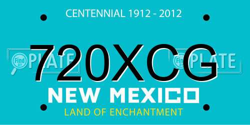 720XCG New Mexico License Plate
