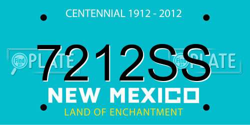 7212SS New Mexico License Plate
