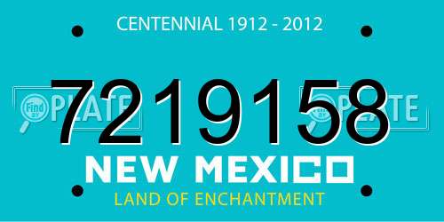 7219158 New Mexico License Plate