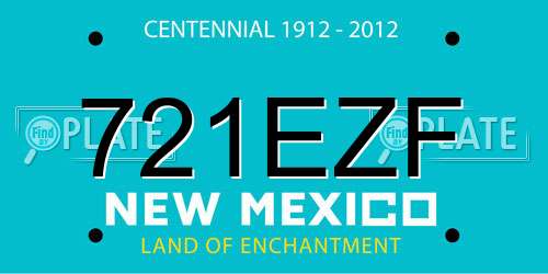721EZF New Mexico License Plate