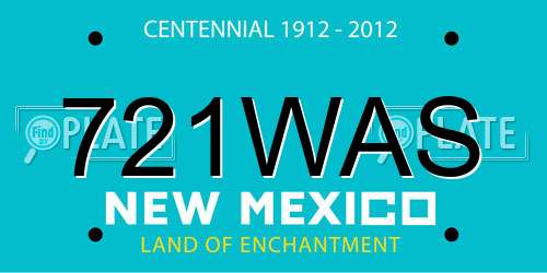 721WAS New Mexico License Plate