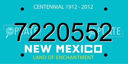 7220552 New Mexico License Plate