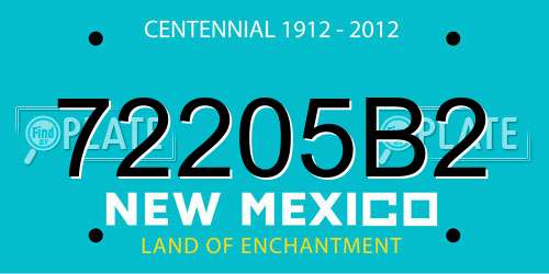 72205B2 New Mexico License Plate