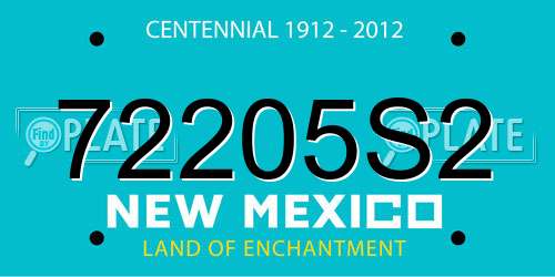 72205S2 New Mexico License Plate