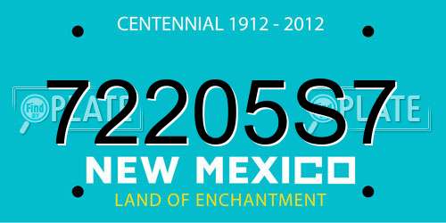 72205S7 New Mexico License Plate
