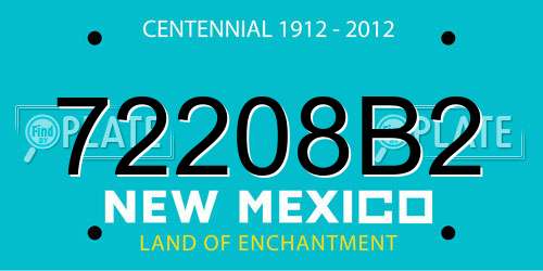 72208B2 New Mexico License Plate