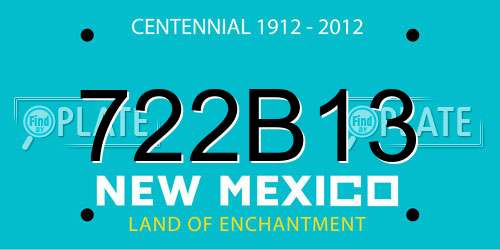 722B13 New Mexico License Plate