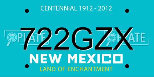 722GZX New Mexico License Plate