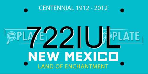 722IUL New Mexico License Plate