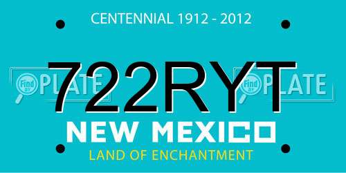 722RYT New Mexico License Plate