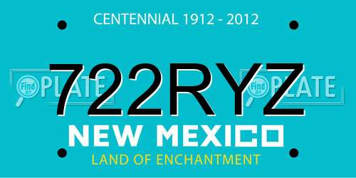 722RYZ New Mexico License Plate