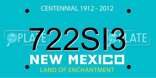 722SI3 New Mexico License Plate