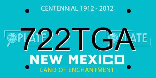 722TGA New Mexico License Plate