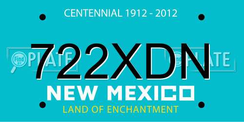 722XDN New Mexico License Plate