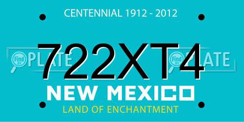 722XT4 New Mexico License Plate