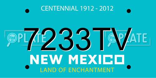 7233TV New Mexico License Plate