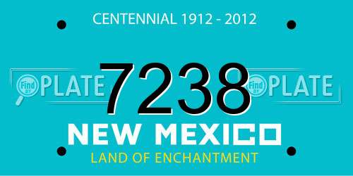 7238 New Mexico License Plate