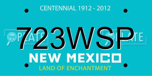 723WSP New Mexico License Plate
